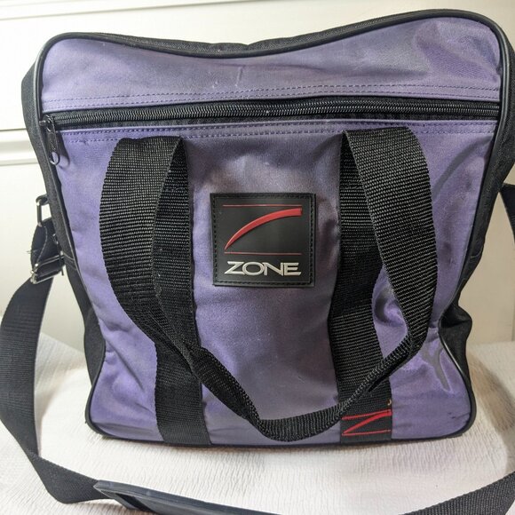 Brunswick Zone Bowling Ball Bag Purple Single Ball Bag tote black 90s-2000s Y2K - Picture 1 of 12